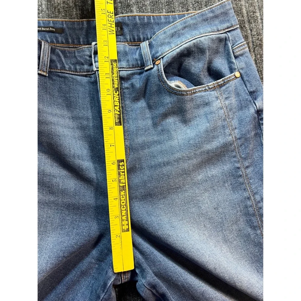 TALBOTS Relaxed Barrel Jean‎ Womens 14 Quinn Wash Blue Tencel Blend High Rise